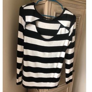 Black and white striped long sleeve shirt